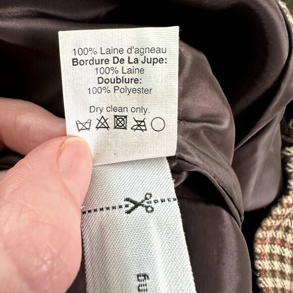 J.CREW Women's Wool Tweed Mini Skirt Size 8 Brown Houndstooth Preppy Workwear - Picture 6 of 7